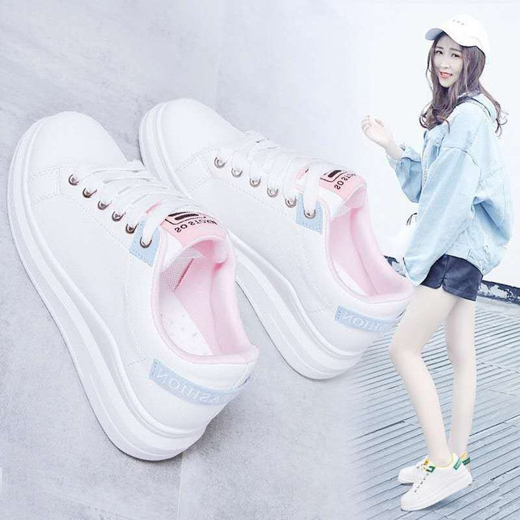 Shoes women's 2025 trendy shoes new casual spring and autumn white shoes summer student chic street shooting single shoes breathable white shoes