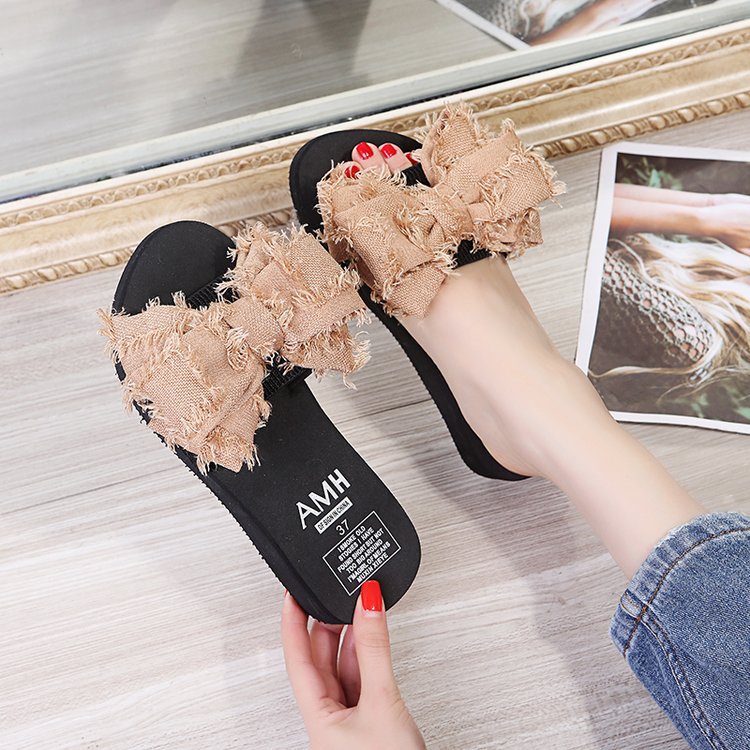 Thick sole sandals wedge heel women's fashionsummernew arrivalk-style slippers outwear high heel sandals and slippers platform shoes bottom bows
