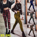Amazon  hot-selling plaid casual pants for women - high-stretch, high-waisted leggings - cross-border women's fashion - european and american style pants