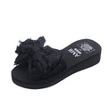 Thick sole sandals wedge heel women's fashionsummernew arrivalk-style slippers outwear high heel sandals and slippers platform shoes bottom bows