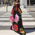 summer european and american sexy bandeau print maxi dress - export quality for , , and  - cross-border women's apparel