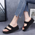 Women's summer outdoor thick-soled sandals 2024 new korean style strawberry student rhinestone hong kong style flip-flops