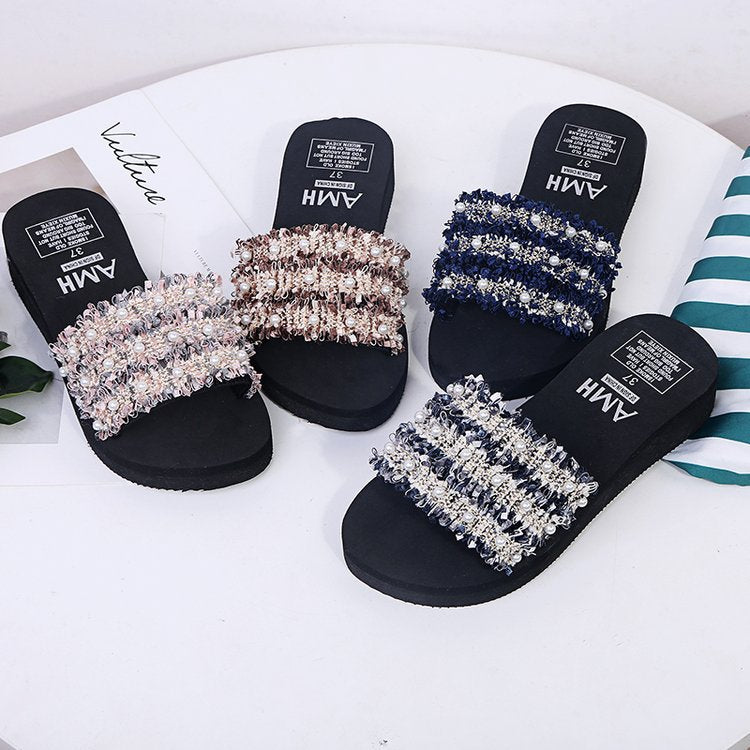 European style women's summer fashion slides - new 2024 flat beach sandals - thong sandals - women's slides