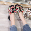 Thick sole sandals wedge heel women's fashionsummernew arrivalk-style slippers outwear high heel sandals and slippers platform shoes bottom bows