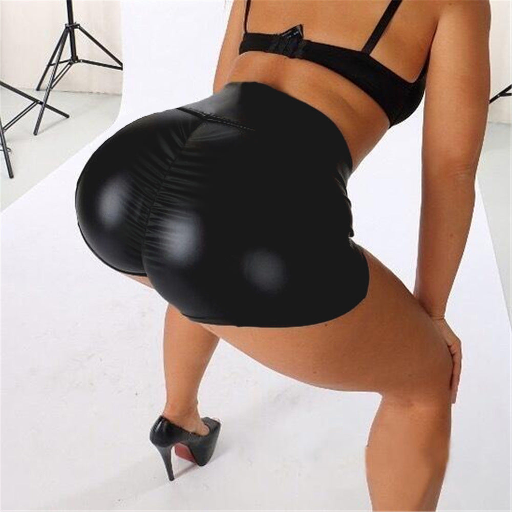 Amazon  hot style sexy nightclub hot pants leather shorts for women cross-border women's clothing honey sexy peach butt shorts