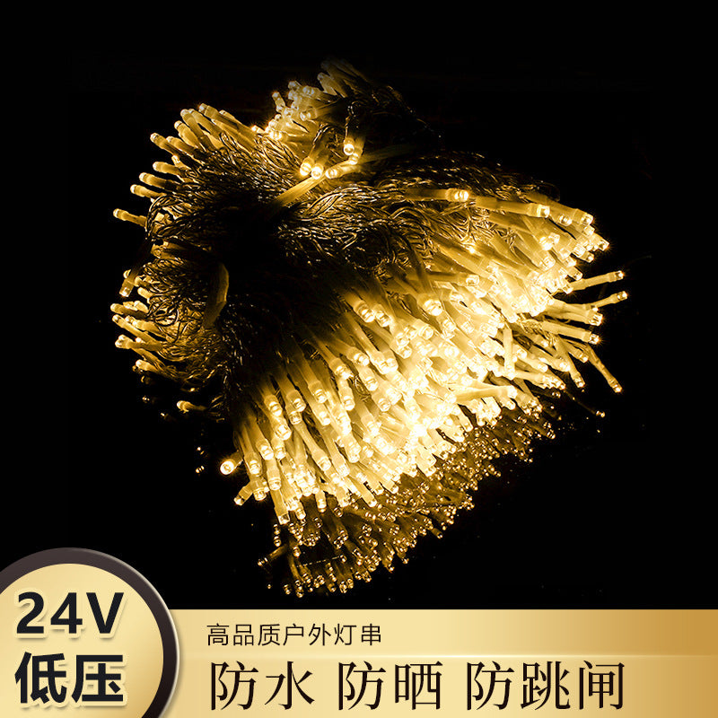 24V low-voltage light string outdoor waterproof sunscreen male and female connection string light project lighting decoration led lantern manufacturer wholesale