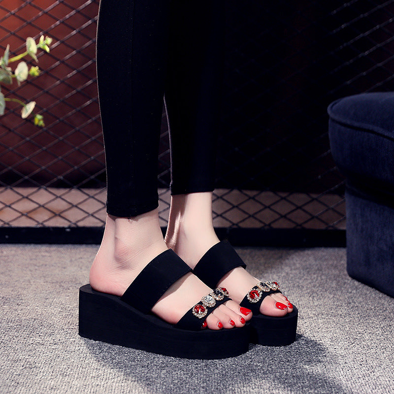 2025 high heel platform slide sandals - women's fashionable thick-soled outdoor sandals, trendy beach shoes