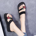 Women's outerwear sandals & slippers - 2024 summer new arrivals: high-heeled slip-on wedge sandals, rhinestone pineapple open-toe sandals - dropshipping available
