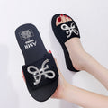 exclusive supply guangzhou 2024 new rhinestone sandals women's slippers summer flat heel wedge open toe women's slippers