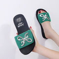 exclusive supply guangzhou 2024 new rhinestone sandals women's slippers summer flat heel wedge open toe women's slippers