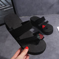 Women's summer outdoor thick-soled sandals 2024 new korean style strawberry student rhinestone hong kong style flip-flops