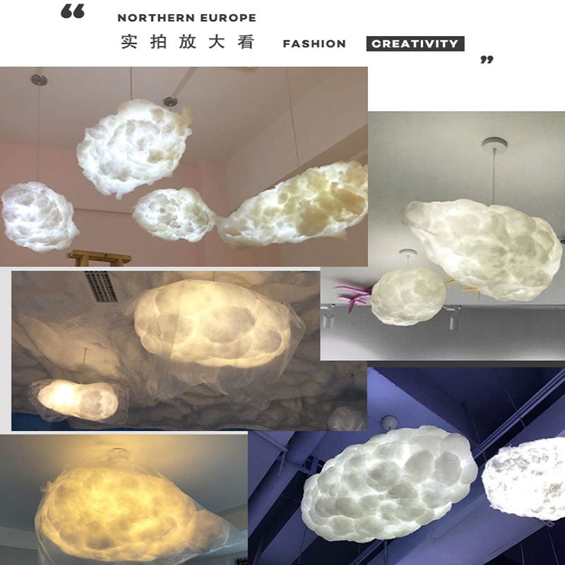 Chandelier bedroom creative personalized clothing store shopping mall hotel engineering restaurant cotton lamp Nordic cloud lighting led