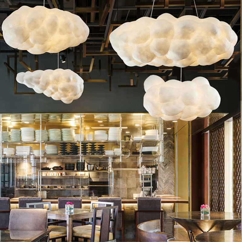 Chandelier bedroom creative personalized clothing store shopping mall hotel engineering restaurant cotton lamp Nordic cloud lighting led