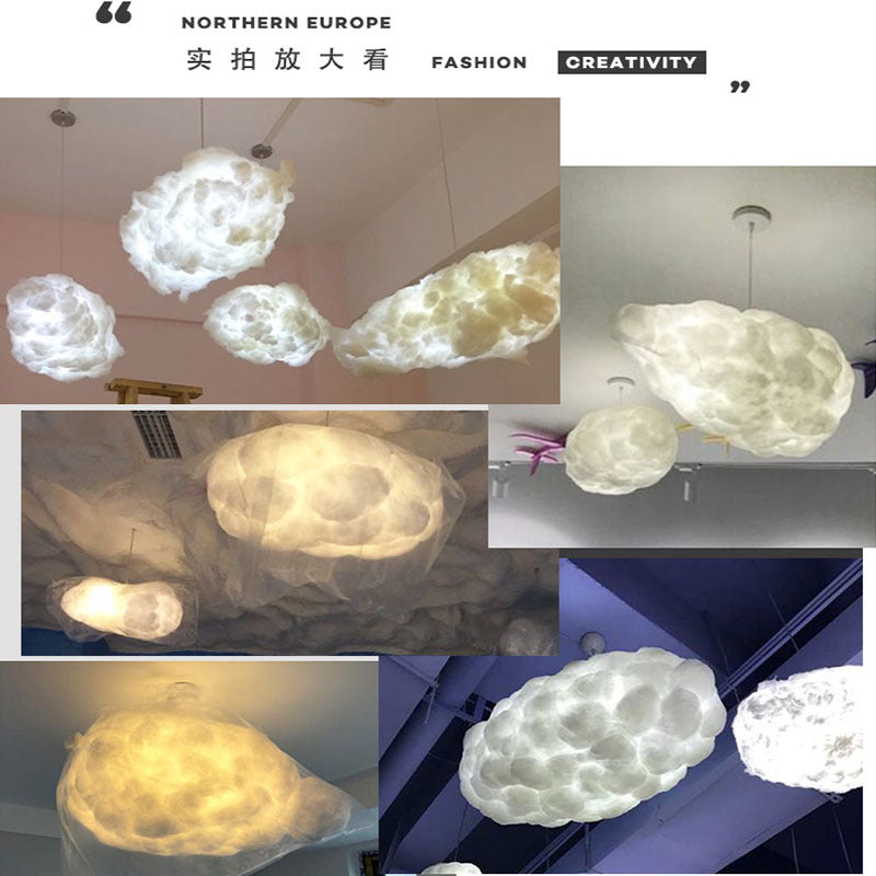 Chandelier bedroom creative personalized clothing store shopping mall hotel engineering restaurant cotton lamp Nordic cloud lighting led