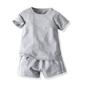 New arrivals: children's summer short-sleeve and shorts sets - candy colors, casual style, crew neck. wholesale available, ready to ship