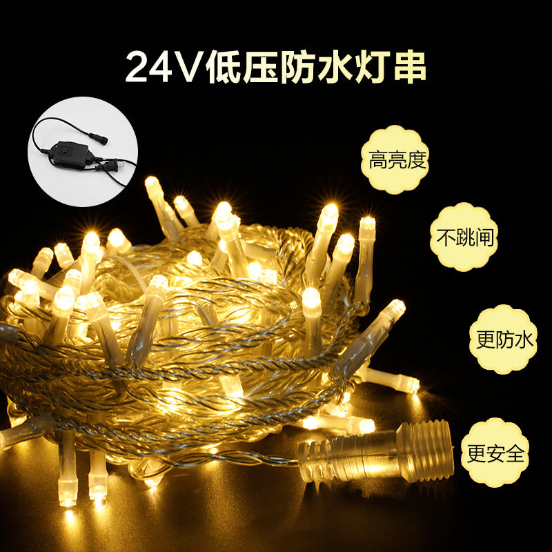 24V low-voltage light string outdoor waterproof sunscreen male and female connection string light project lighting decoration led lantern manufacturer wholesale