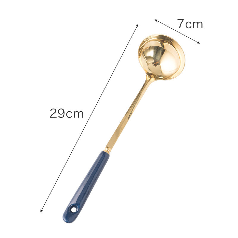 Chaobai source factory stainless steel spoon soup drain emerald ceramic stainless steel kitchen for home hot pot spoon colander