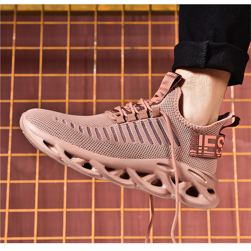 Cross-border summer new men's coconut shoes breathable fly-woven mesh shoes twist sole hollow travel shoes sports men's shoes