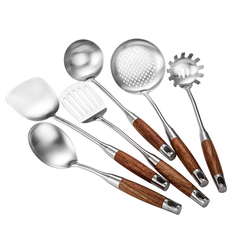 304 stainless steel pan, spatula, kitchenware, spatula, colander, frying spatula, full set of kitchen supplies, kitchen utensils, cooking tools