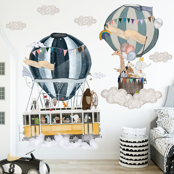 Wall stickers ins wind kindergarten cartoon background wall decoration stickers living room bedroom children's room layout, voyage