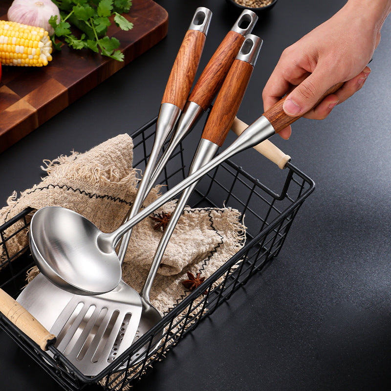 304 stainless steel pan, spatula, kitchenware, spatula, colander, frying spatula, full set of kitchen supplies, kitchen utensils, cooking tools