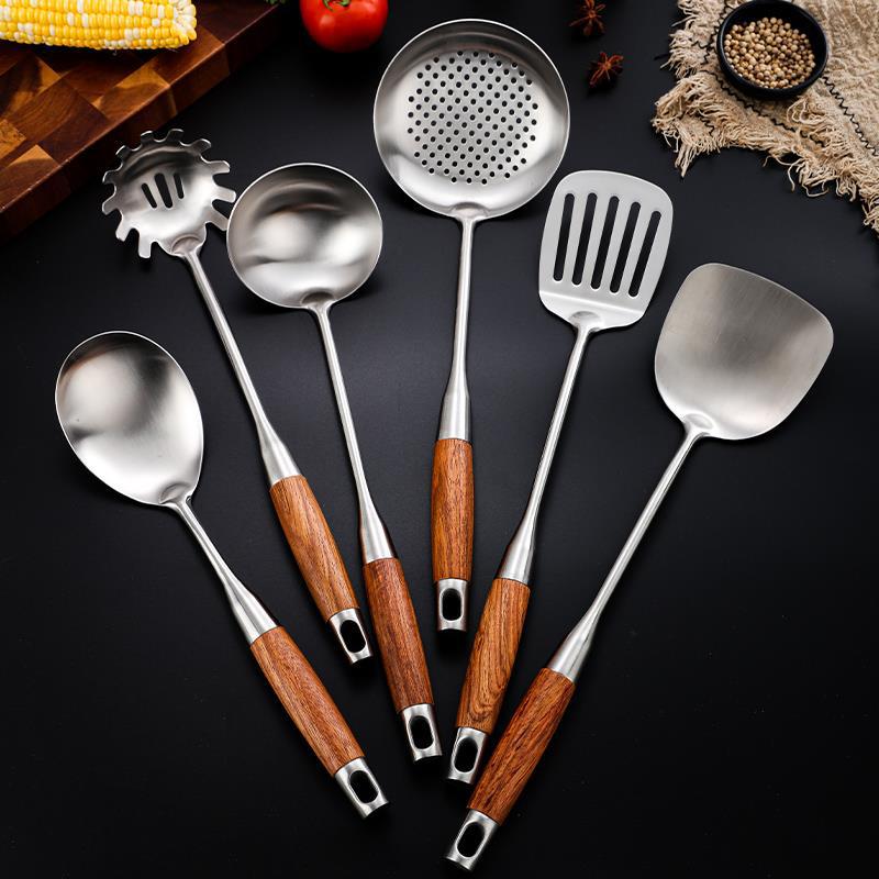 304 stainless steel pan, spatula, kitchenware, spatula, colander, frying spatula, full set of kitchen supplies, kitchen utensils, cooking tools