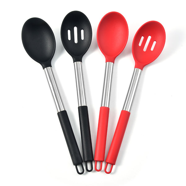 Line tail silicone kitchen cooking utensils leak denser more salad spoon household baking mixing tools non-stick pan kitchen utensils