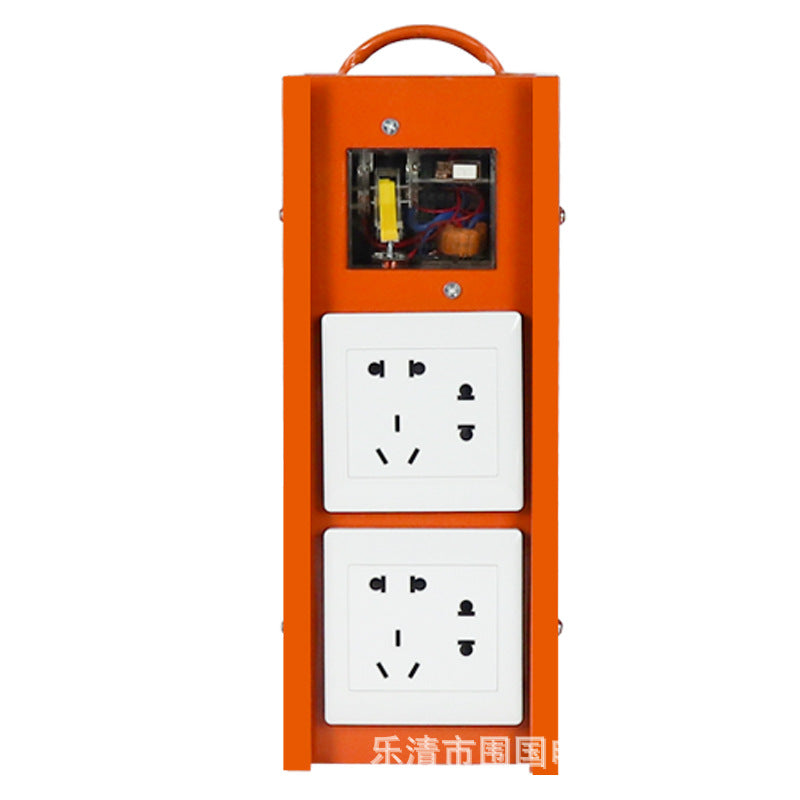 Iron box construction site mobile portable distribution box five-hole industrial socket power supply electrician leakage assembly electric box