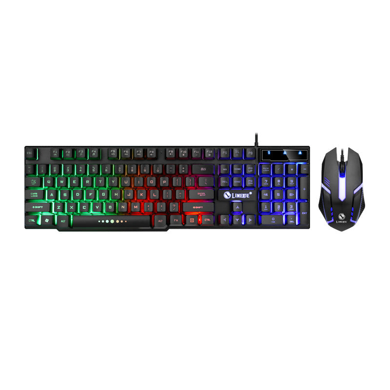 Limei gtx300 illuminated keyboard and mouse combo - usb keyboard, usb mouse, gaming kit with colorful backlighting for internet cafes