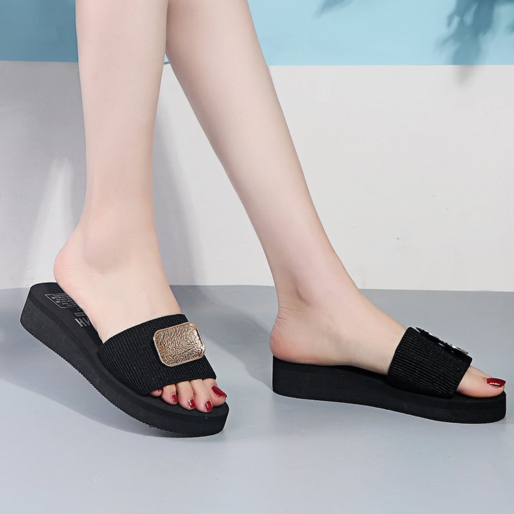 Factory direct: women's chunky platform sandals - gold metallic roman style, european & american plus size flat slides