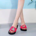 Factory direct: women's chunky platform sandals - gold metallic roman style, european & american plus size flat slides
