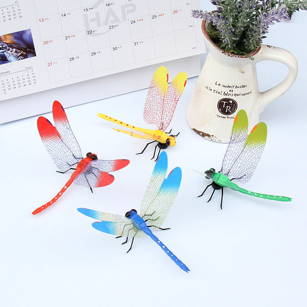 14CM Simulation Dragonfly Color Dragonfly Plug-in Garden Decoration Crafts Creative Refrigerator Sticker