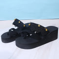 Bell 5cm flip flops women's summer fashion outwear thick sole flat heel vacation seaside women's beach slippers