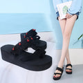 Bell 5cm flip flops women's summer fashion outwear thick sole flat heel vacation seaside women's beach slippers