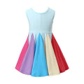 Wholesale girls' summer dresses for export:  new rainbow patchwork sleeveless princess dress for infants and toddlers