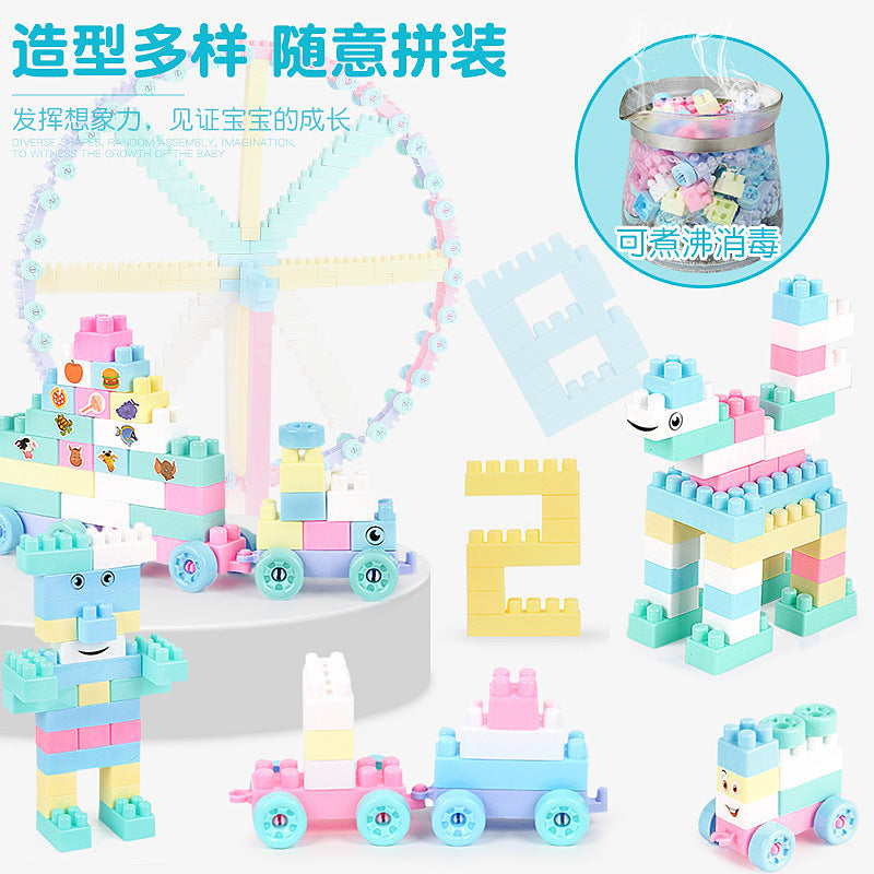 Hot sale, children's assembly of plastic large particles building block creative enlightenment children's early education educational DIY toys, spot