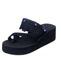 Bell 5cm flip flops women's summer fashion outwear thick sole flat heel vacation seaside women's beach slippers