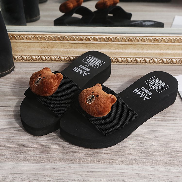 2024 new women's open-toe slippers - outdoor wear, platform, cartoon design, flat heel, soft sole, thong sandals - dropshipping available