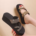 Export cross-border women's shoes bohemia rhinestone slippers women's flatsoutwear open toe sandals women's shoes ladies