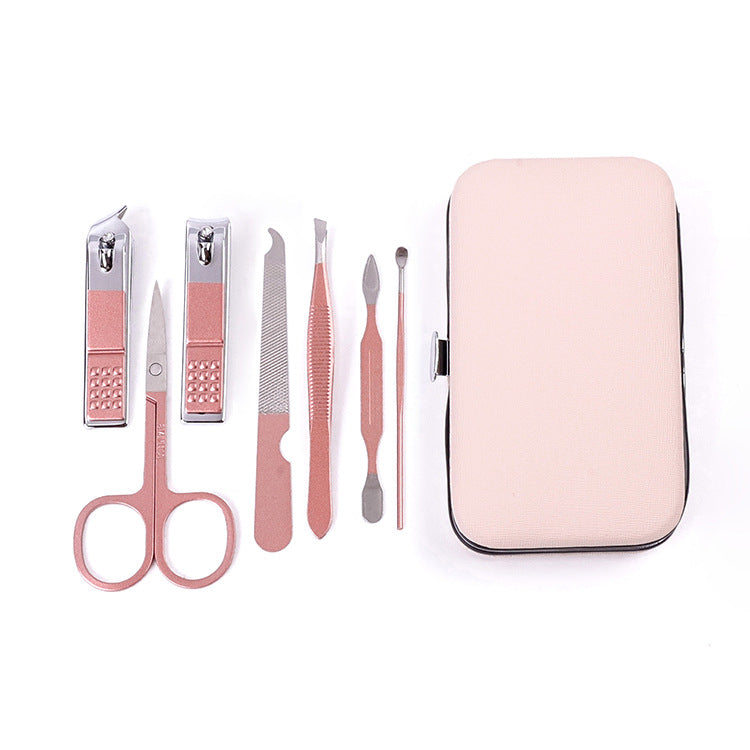 Rose gold eagle mouth pliers beauty manicure manicure pedicure knife kit nail clipper suit 7-piece care tool set