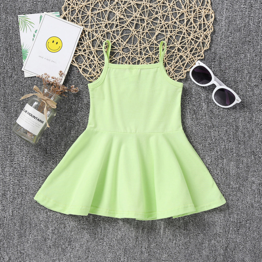Export knitting small and medium children new arrival princess pure cotton suspender pure colordress