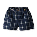 Wholesale summer new arrivals: children's clothing sets - kids' short-sleeve t-shirt & plaid overalls two-piece outfit