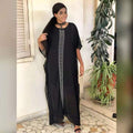 export  african women's clothing   solid color loose fit multi-color print batwing sleeve dress