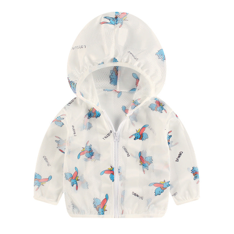 Summer kids sun protection clothing baby sun protection clothing outdoor breathable light air-conditioned clothing hooded outwear children's clothing skin clothing