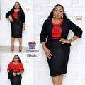 supply of african women's clothing    two-piece set hot stamping printing small suit dress
