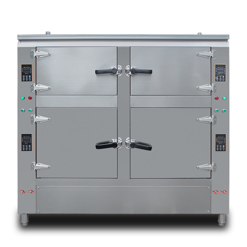 Four-door seafood steaming box Commercial intelligent 380V electric steaming cabinet Hotel restaurant catering stew soup steaming rice all-in-one machine