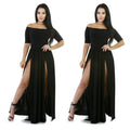 2026 cross-border amazon new arrival: off-the-shoulder maxi dress with short sleeves