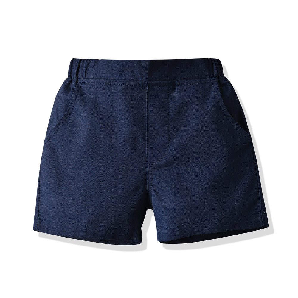 European and american style ins-inspired boys' printed short-sleeve and shorts two-piece outfit - kids' clothing cross-border baby set