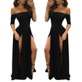 2026 cross-border amazon new arrival: off-the-shoulder maxi dress with short sleeves