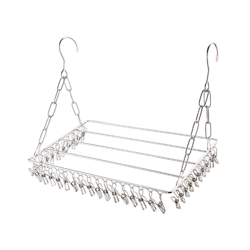 Stainless steel balcony outer drying rack multi-functional folding anti-theft window sill storage hanging drying artifact outside the window drying shoe rack
